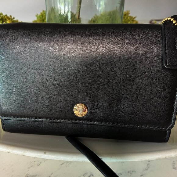 Coach Black Mini Crossbody Slim Wallet #63154 - Picture 1 of 7